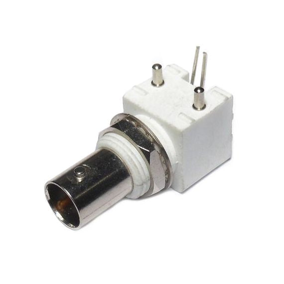 Connettore BNC femmina per C.S. - 90 gradi - bianco Connettore BNC femmina per C.S. - 90 gradi - bianco